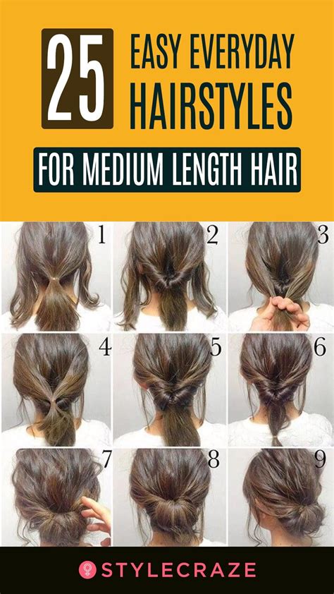 easy hairstyles for medium hair